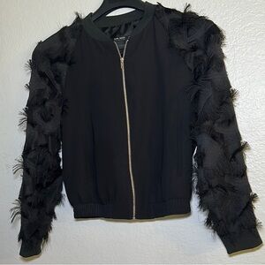 Zara Black Textured Women's Jacket